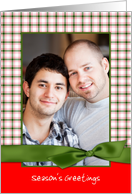 Green Red Plaid Holiday Photo Card