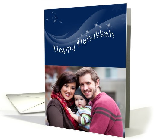 Hanukkah Blue Swirl Photo card (855575)