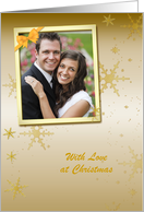 Gold Snowflakes Christmas Photo Card