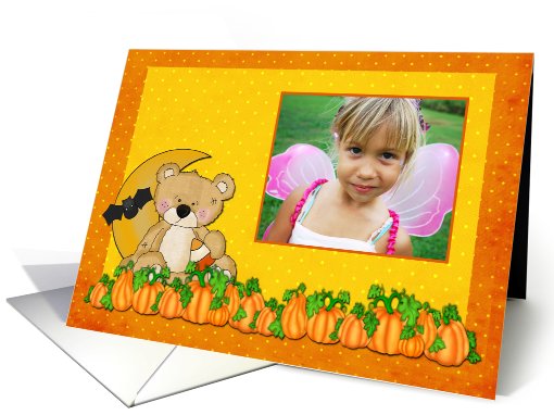 Cute Bear Halloween Photo card (856177)