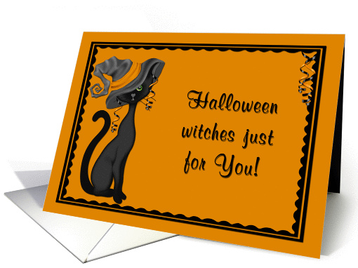 Glamour Cat Halloween Greeting card (857693)