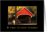 Autumn Covered Bridge Thanksgiving card