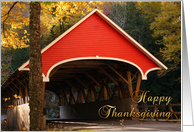 Autumn Covered Bridge Thanksgiving card