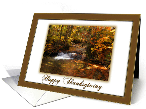 Thanksgiving Autumn Woodland Waterfall card (858652)