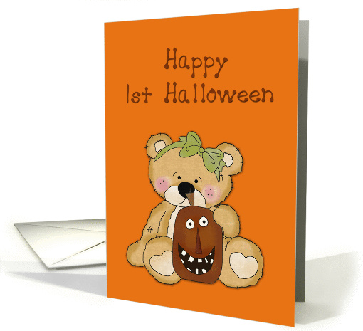 First Halloween Teddy Bear Girl card (860082)