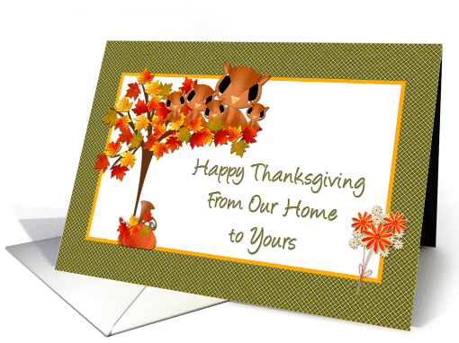 Thanksgiving, From Our Home to Your, Owl Family card (860546)