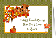 Thanksgiving, From Our Home to Your, Owl Family card