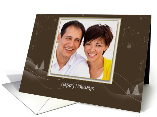 Brown Christmas Winter Scene card (862473)