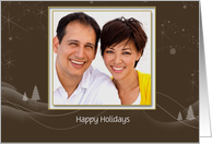 Brown Christmas Winter Scene card