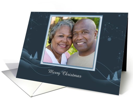 Blue Christmas Scene Photo card (862481)