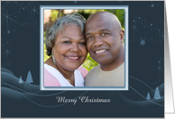 Blue Christmas Scene Photo Card