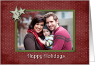Polka Dot Stars Holiday Photo Card
