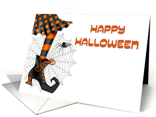 Witch's Boot, Spider, Happy Halloween card (864687)