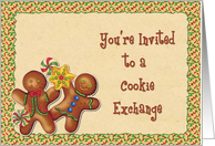 Gingerbread Cookies, Sprinkles, Cookie Exchange Invitation card