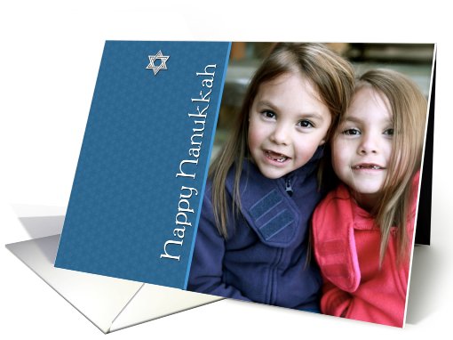Happy Hanukkah, Star of David, Blue Photo card (868920)