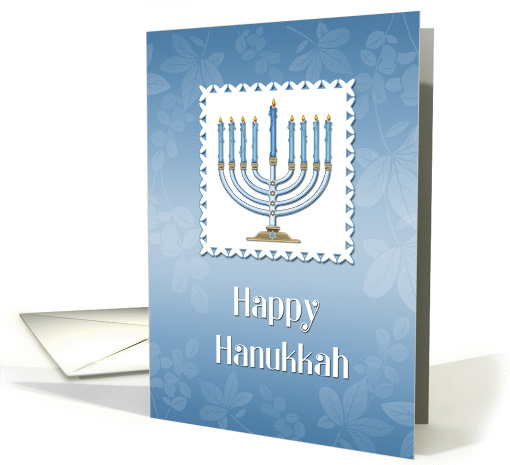 Happy Hanukkah, Blue Menorah card (868921)