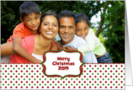 Red Green Polka Dots Christmas Photo Card