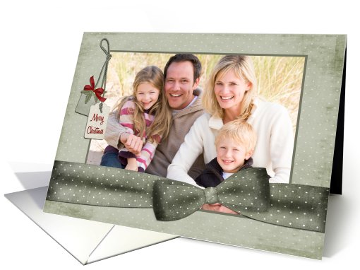 Green Polka Dots, Scrap Style, Merry Christmas Photo card (870551)