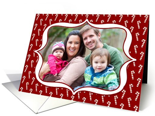 Candy Cane Border Holiday Photo card (870552)