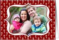 Candy Cane Border Holiday Photo Card