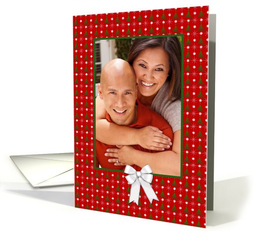 Christmas Trees, Bow, Christmas Photo card (870672)