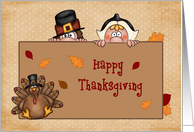 Happy Thanksgiving, Pilgrims, Turkey card