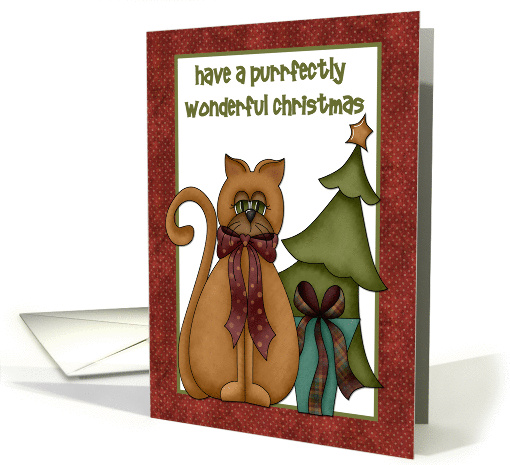 Cat, Christmas Tree card (874548)