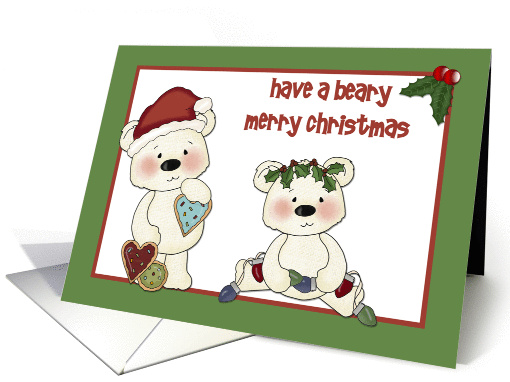 Cute Polar Bears Christmas Greeting card (875859)