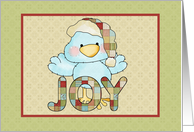 Blue Bird, Joy, Christmas card