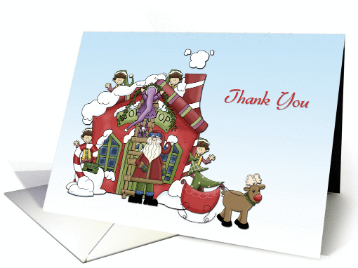 Business Thank You, Santa, Workshop, Elves, Christmas card (876691)