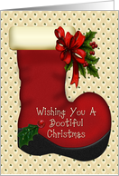Santa Boot, Holly, Christmas card