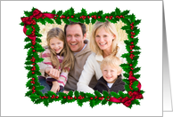 Holly Frame, Christmas Photo Card