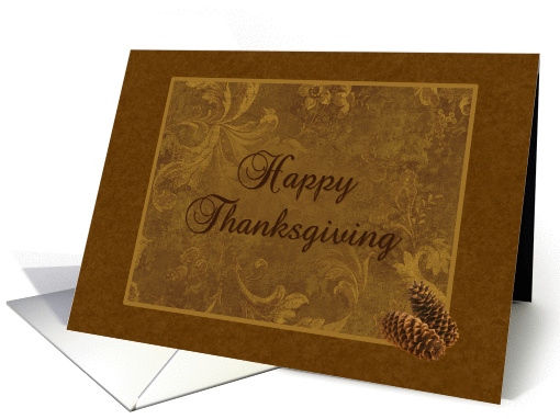 Thanksgiving Leaves, Pine Cones card (877286)