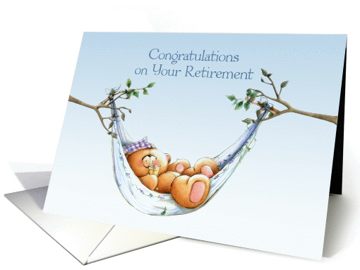 Congratulations, Retirement, Bear, Hammock card (879311)