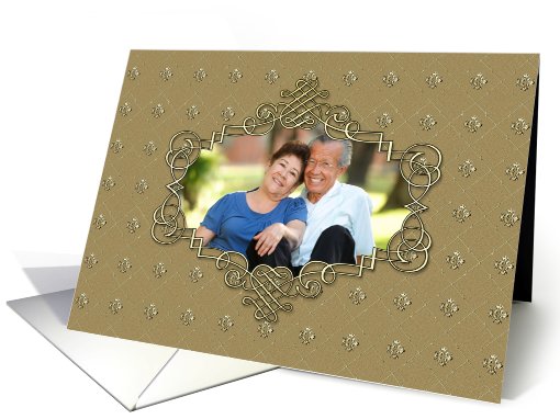 Gold Scroll Frame, Snowflakes Photo Frame card (880461)
