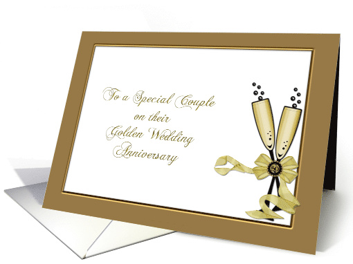 Golden Wedding Anniversary, Champagne Glasses card (882829)