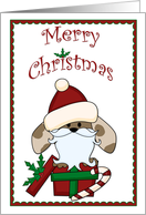 Santa Dog, Merry Christmas card