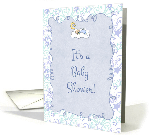 Blue Stars Baby Shower Invitation card (885999)