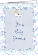 Blue Stars Baby Shower Invitation card