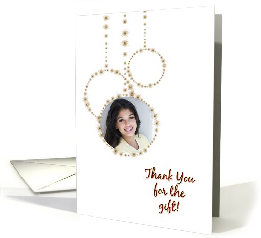 Gold Ornaments, Christmas Gift Thank You Photo card (888733)