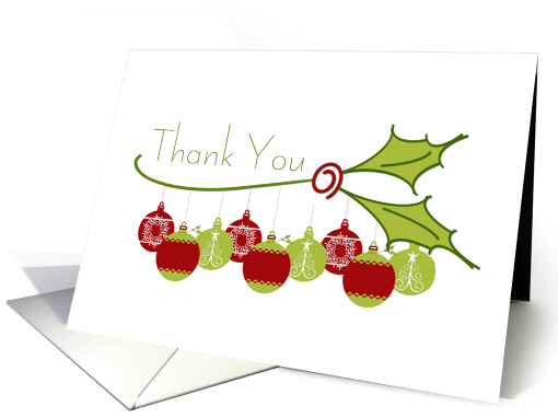 Holly, Ornaments Christmas Thank You card (888756)