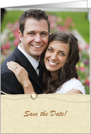 Cream Pearls, Jewel Save the Date Announcement Photo Card