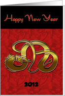 Happy Chinese New Year, Gold Dragon card