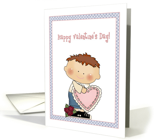 Little Boy, Valentine, Heart, Flower card (890963)