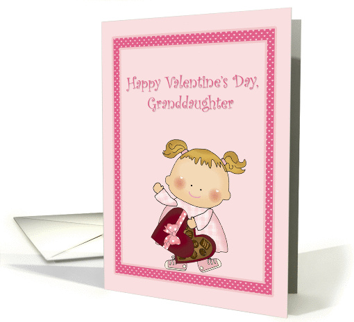 Happy Valentine Granddaughter, Heart Box Candy, Pink card (891058)
