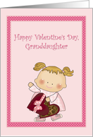 Happy Valentine Granddaughter, Heart Box Candy, Pink card