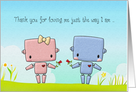 Valentine’s Day, Cute Robot Couple card