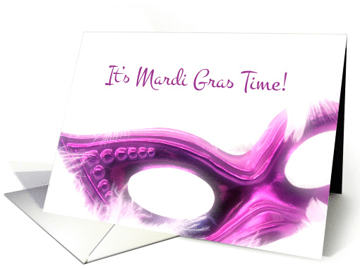 Mardi Gras, Purple Mask, Feathers Invitation card (893548)