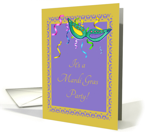 Mardi Gras, Mask, Streamers Invitation card (893554)