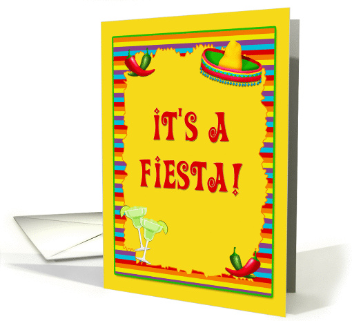 Fiesta, Sombrero, Cocktails, Chili Peppers Invitation card (893556)